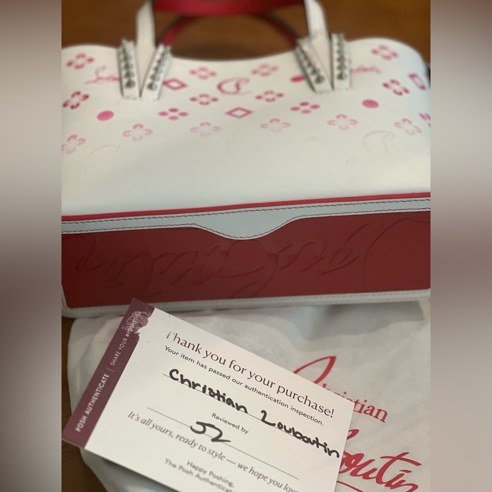 Christian Louboutin Cabata Loubinthesky Mini Tote Bag Bianco - Picture 8 of 8